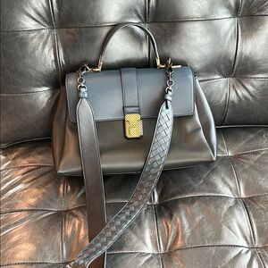 Bottega Veneta Black Satchel with Structured Silhouette